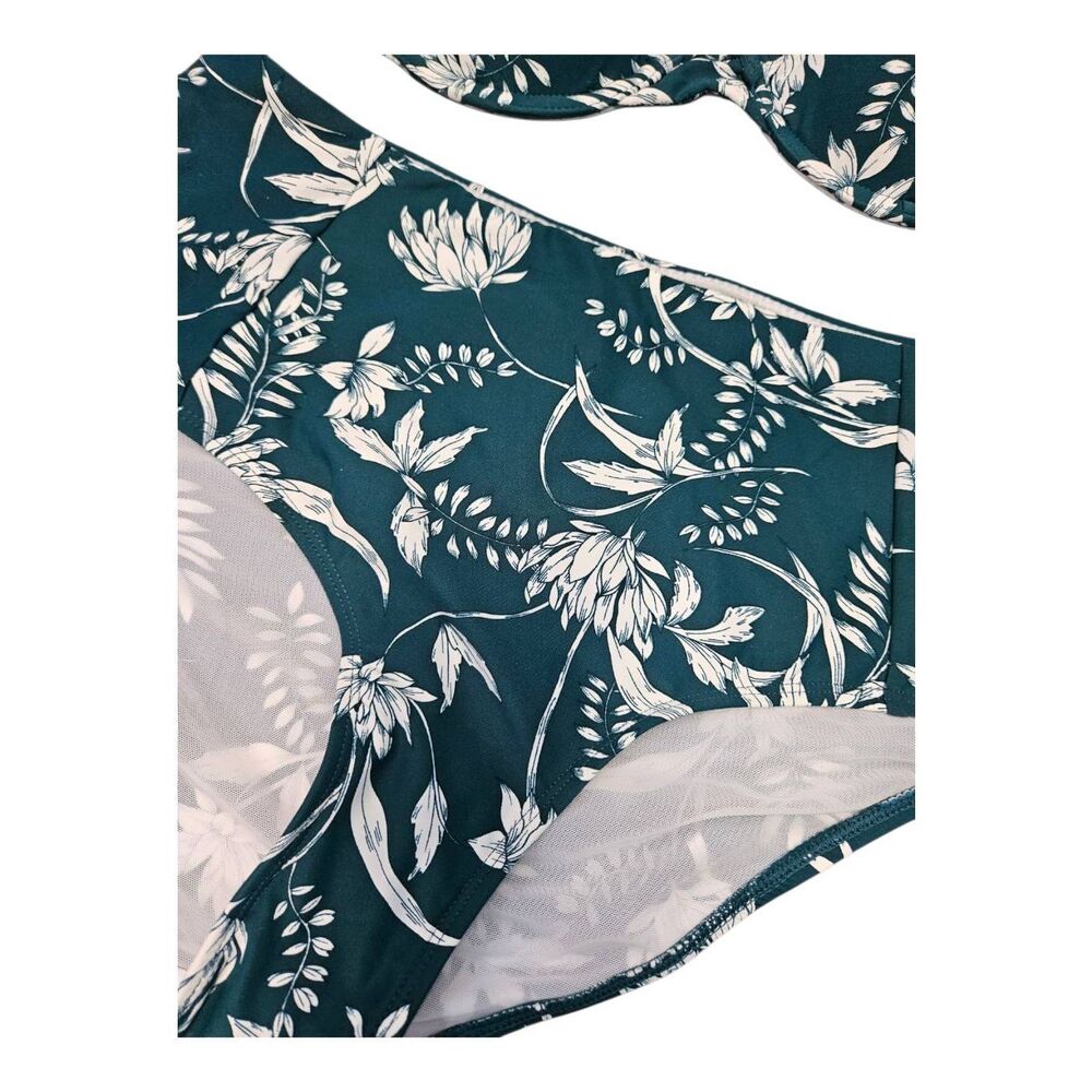 Sea Level Australia Bikini Womens size 12 NEW TAGS Emerald Green Floral 2 Piece - Picture 5 of 10